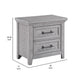 Bix Nightstand | 2 Dovetail Drawers | Bronze Handles | Light Gray BM338457