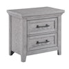 Bix Nightstand | 2 Dovetail Drawers | Bronze Handles | Light Gray BM338457