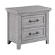 Bix Nightstand | 2 Dovetail Drawers | Bronze Handles | Light Gray BM338457