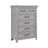 Bix Tall Dresser Chest | 6 Dovetail Drawers | Bronze Handles | Light Gray