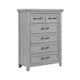 Bix Tall Dresser Chest | 6 Dovetail Drawers | Bronze Handles | Light Gray