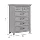 Bix Tall Dresser Chest | 6 Dovetail Drawers | Bronze Handles | Light Gray BM338458