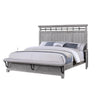 Bix King Size Bed w Upholstered Footboard | Light Gray Wood Grain BM338459