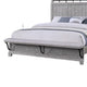 Bix King Size Bed w Upholstered Footboard | Light Gray Wood Grain BM338459