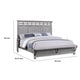 Bix King Size Bed w Upholstered Footboard | Light Gray Wood Grain BM338459