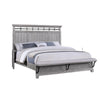 Bix King Size Bed w Upholstered Footboard | Light Gray Wood Grain BM338459