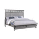 Bix King Size Bed w Upholstered Footboard | Light Gray Wood Grain BM338459