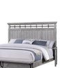 Bix Queen Size Bed w Upholstered Footboard | Light Gray Wood Grain BM338460