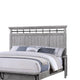 Bix Queen Size Bed w Upholstered Footboard | Light Gray Wood Grain BM338460