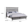 Bix Queen Size Bed w Upholstered Footboard | Light Gray Wood Grain BM338460