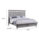 Bix Queen Size Bed w Upholstered Footboard | Light Gray Wood Grain BM338460