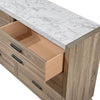 Tily Dresser and Mirror Set | 6 Drawers | White Faux Stone Top | Brown BM338461
