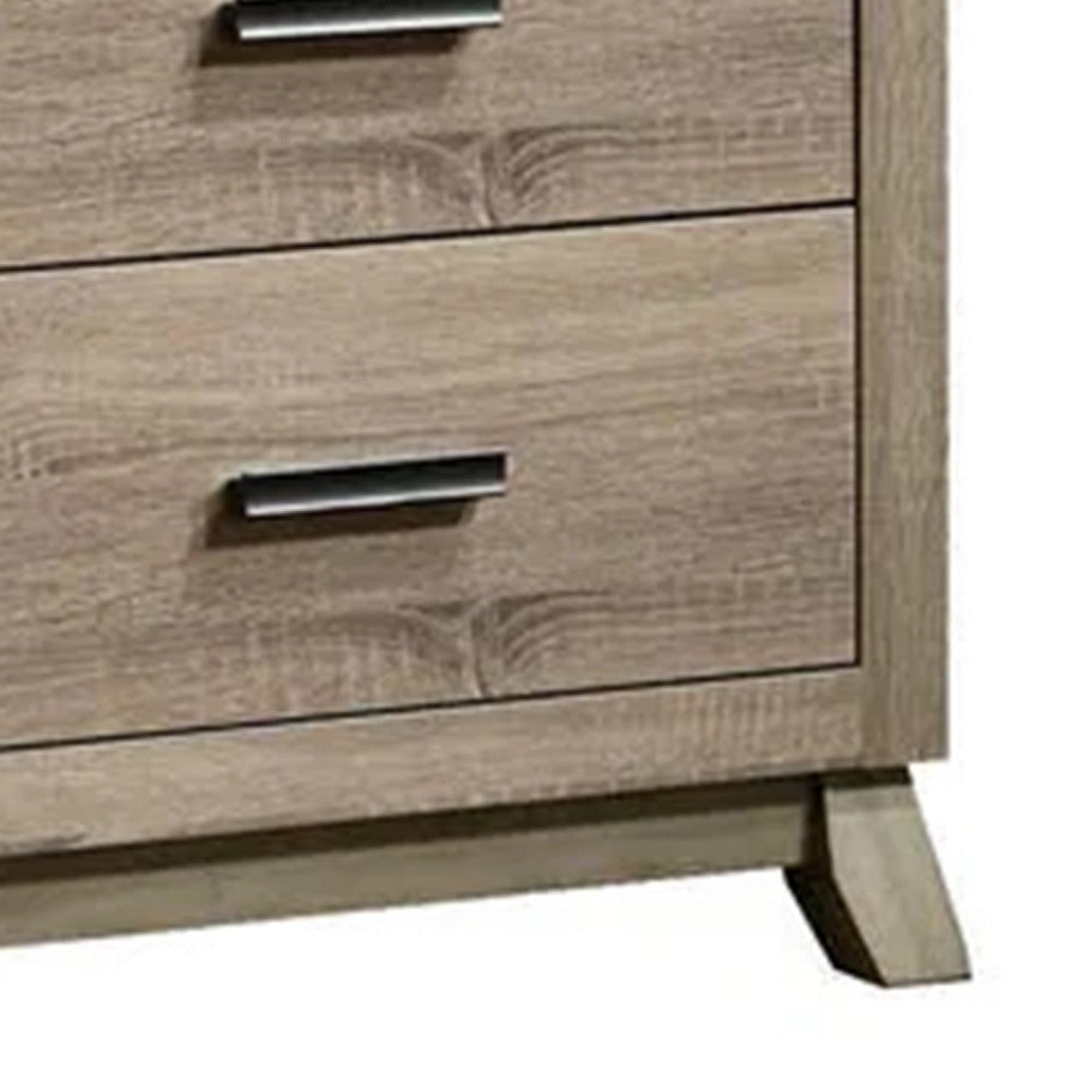 Tily Nightstand w Wall Panel | 2 Drawers | White Faux Stone Top | Brown BM338462
