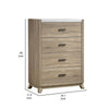 Tily Tall Dresser Chest | 4 Drawers | White Faux Stone Top | Brown BM338463