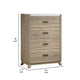 Tily Tall Dresser Chest | 4 Drawers | White Faux Stone Top | Brown BM338463