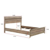 Tily Queen Size Bed w Panel Footboard | Natural Brown Wood Veneers BM338465