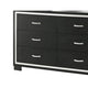 Geny 2pc Dresser and Mirror Set | 6 Drawers | Silver Trim | Black Wood BM338466