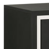 Geny Nightstand | 2 Drawers | Silver Trim and Metal Handles | Black Wood BM338467