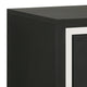 Geny Nightstand | 2 Drawers | Silver Trim and Metal Handles | Black Wood BM338467