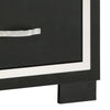 Geny Nightstand | 2 Drawers | Silver Trim and Metal Handles | Black Wood BM338467