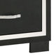 Geny Nightstand | 2 Drawers | Silver Trim and Metal Handles | Black Wood BM338467