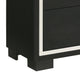 Geny Tall Dresser Chest | 4 Drawers | Silver Trim and Metal Handles | Black BM338468