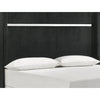 Geny King Size Bed w Channel Tufted Headboard | Silver Trim | Black BM338469