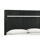 Geny King Size Bed w Channel Tufted Headboard | Silver Trim | Black BM338469