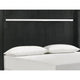 Geny Queen Size Bed w Channel Tufted Headboard | Silver Trim | Black BM338470
