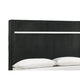 Geny Queen Size Bed w Channel Tufted Headboard | Silver Trim | Black BM338470