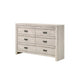 Velz 2pc Dresser and Mirror Set | 6 Drawers | Finger Pull Handles | Beige