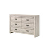 Velz 2pc Dresser and Mirror Set | 6 Drawers | Finger Pull Handles | Beige