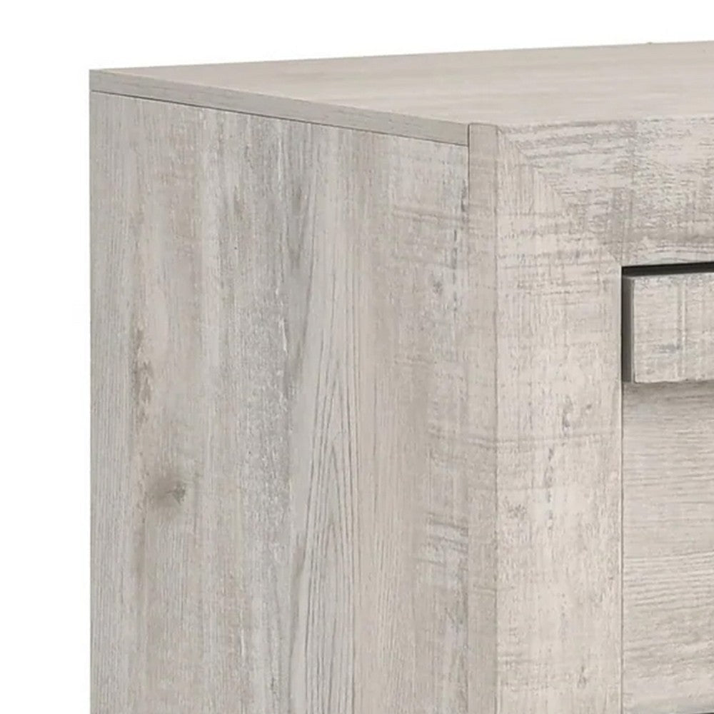 Velz Nightstand | 2 Drawers | Metal Finger Pull Handles | Weathered Beige