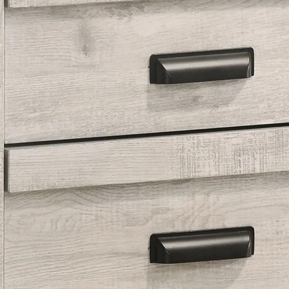 Velz Nightstand | 2 Drawers | Metal Finger Pull Handles | Weathered Beige