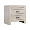 Velz Nightstand | 2 Drawers | Metal Finger Pull Handles | Weathered Beige