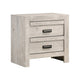 Velz Nightstand | 2 Drawers | Metal Finger Pull Handles | Weathered Beige