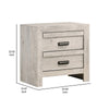 Velz Nightstand | 2 Drawers | Metal Finger Pull Handles | Weathered Beige