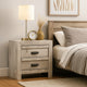 Velz Nightstand | 2 Drawers | Metal Finger Pull Handles | Weathered Beige