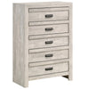 Velz Tall Dresser Chest | 5 Drawers | Finger Pull Handles | Weathered Beige