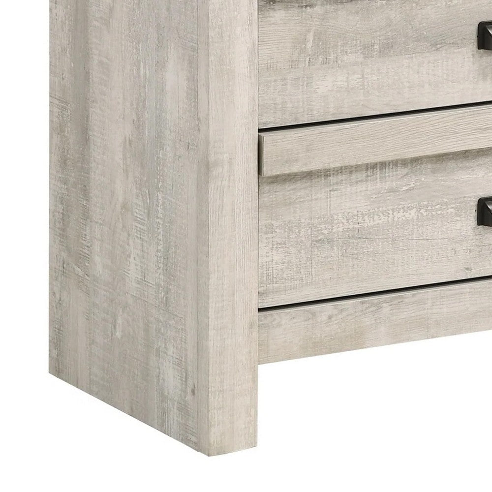 Velz Tall Dresser Chest | 5 Drawers | Finger Pull Handles | Weathered Beige