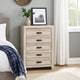 Velz Tall Dresser Chest | 5 Drawers | Finger Pull Handles | Weathered Beige