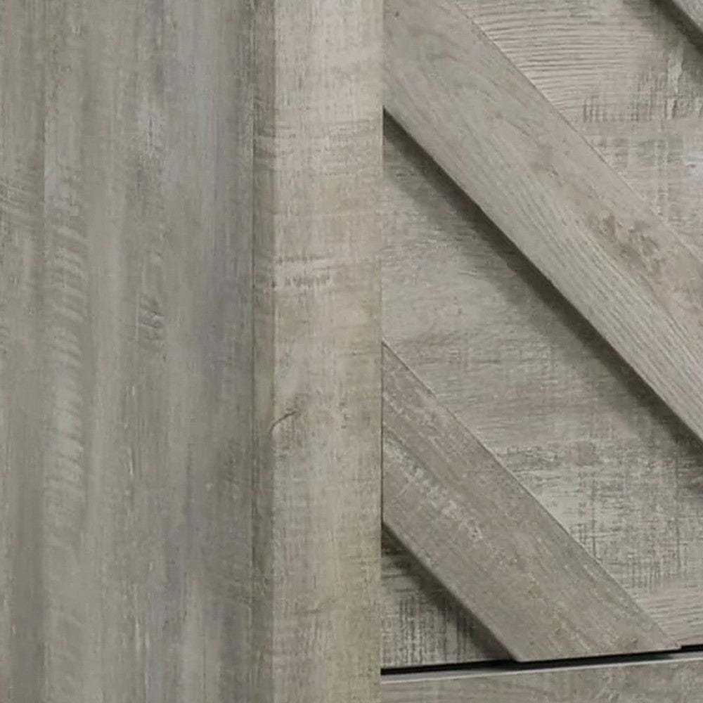 Velz TV Media Stand Console | 2 Chevron Doors | Open Shelves | Beige