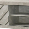 Velz TV Media Stand Console | 2 Chevron Doors | Open Shelves | Beige BM338474