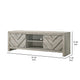 Velz TV Media Stand Console | 2 Chevron Doors | Open Shelves | Beige BM338474