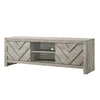 Velz TV Media Stand Console | 2 Chevron Doors | Open Shelves | Beige BM338474