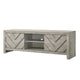 Velz TV Media Stand Console | 2 Chevron Doors | Open Shelves | Beige BM338474