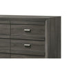 Velz 2pc Dresser and Mirror Set | 6 Drawers | Finger Pull Handles | Dark Gray Wood