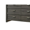 Velz 2pc Dresser and Mirror Set | 6 Drawers | Finger Pull Handles | Dark Gray Wood