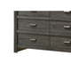 Velz 2pc Dresser and Mirror Set | 6 Drawers | Finger Pull Handles | Dark Gray Wood
