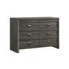 Velz 2pc Dresser and Mirror Set | 6 Drawers | Finger Pull Handles | Dark Gray Wood